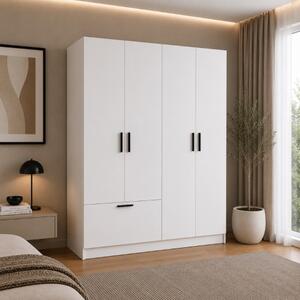 Armadio guardaroba 4 ante moderno 180xH210 bianco Calla