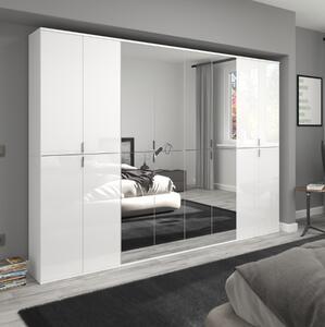 Armadio guardaroba componibile cabina 16 ante specchio 244xH193 bianco Chobs-4
