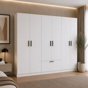 Armadio guardaroba 6 ante moderno 270xH210 bianco Calla