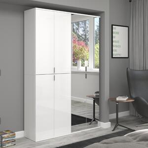Armadio guardaroba componibile cabina 8 ante specchio 122xH193 bianco Chobs-6