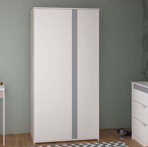 Armadio guardaroba moderno 2 ante 91xH182 bianco grigio o rosa Children