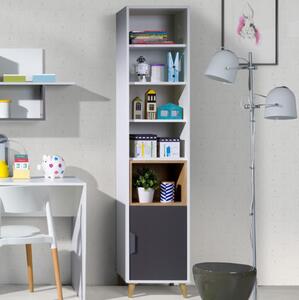 Armadio cameretta libreria ragazzi 41xH190 rovere antracite bianco Ala