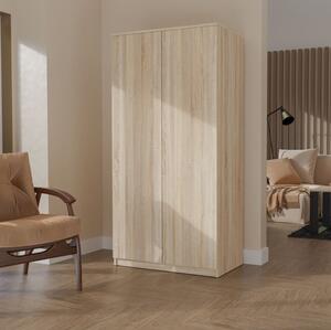 Armadio guardaroba 2 ante battenti 90xH180 rovere Liam