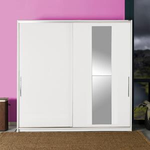 Armadio 2 ante scorrevoli specchio camera da letto 210xH207 cm bianco Carter