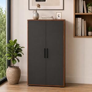 Armadio ufficio moderno 2 ante 80xH180 rovere scuro antracite Vertice