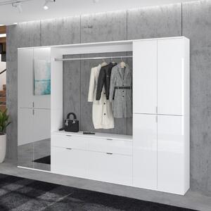Armadio aperto guardaroba componibile cabina specchio 243xH193 bianco Chobs-7