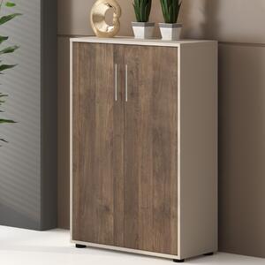 Armadio ufficio due ante moderno 78xH118 noce beige cashmere Lux