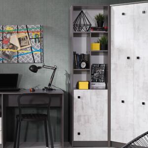 Armadio libreria cameretta ragazzi 50xH193 cemento antracite Nuvola