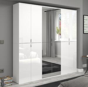 Armadio guardaroba componibile cabina 12 ante specchio 183xH193 bianco Chobs-6