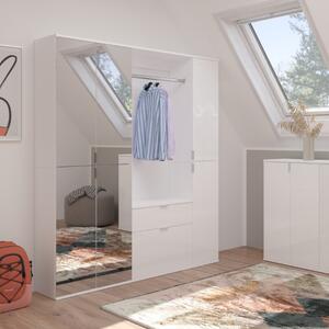 Armadio aperto guardaroba componibile cabina specchio 152xH193 bianco Chobs-9