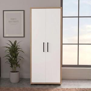 Armadio ufficio moderno 2 ante 80xH180 rovere bianco Vertice