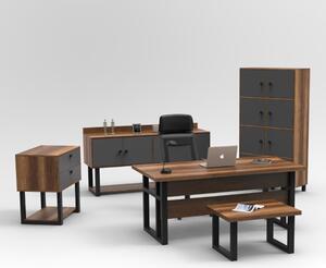 Arredo ufficio moderno completo rovere scuro Wonder-4