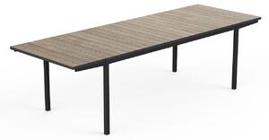 Tavolo Allungabile Interno-Esterno 194,5-272x94x75 cm Keter Porto Nova in Decocoat Graphite e Ashwood