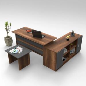 Arredo ufficio moderno completo rovere scuro antracite Task-2
