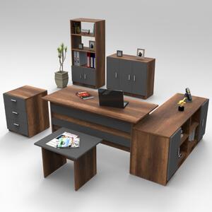 Arredo ufficio moderno completo rovere scuro antracite Task-9