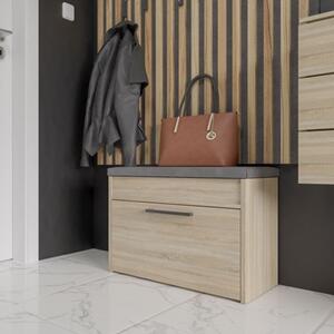 Cassapanca scarpiera 60x49 cm ingresso cuscino rovere Alabama-Mini