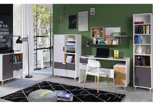 Cameretta completa scrivania comò armadio libreria antracite rovere bianco Ala