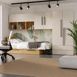 Cameretta completa ragazzi moderna 315xH195 beige rovere Oslo