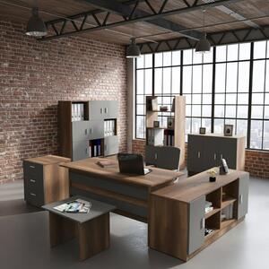 Arredo ufficio moderno completo rovere scuro antracite Task-10