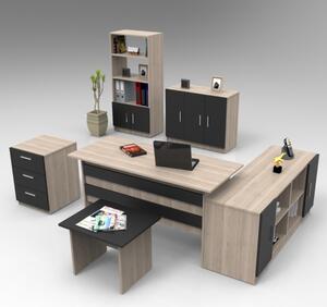 Arredo ufficio moderno completo rovere nero Task-9
