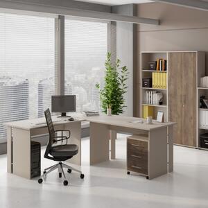 Arredo ufficio moderno completo noce beige cashmere Lux-8