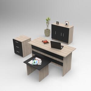 Arredo ufficio moderno completo rovere nero Task-4