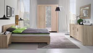 Camera da letto completa moderna matrimoniale con comò rovere Yuma