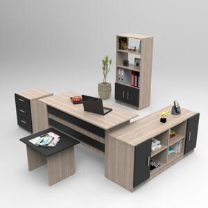 Arredo ufficio moderno completo rovere nero Task-7