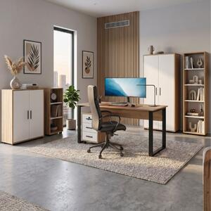 Arredo ufficio moderno completo rovere bianco Vertice-11