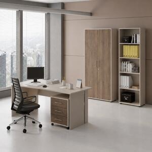 Arredo ufficio moderno completo noce beige cashmere Lux-7