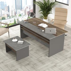 Arredo ufficio moderno scrivania tavolino rovere scuro antracite ossido Office