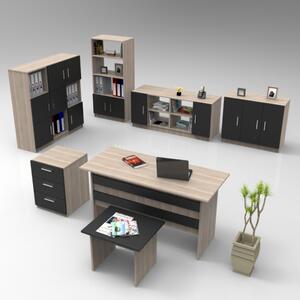 Arredo ufficio moderno completo rovere nero Task-10