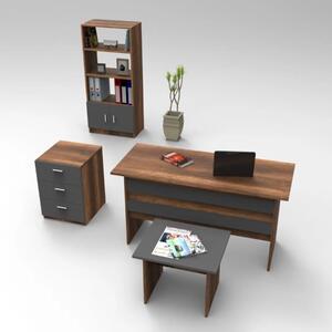 Arredo ufficio moderno completo rovere scuro antracite Task-3