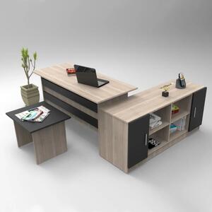 Arredo ufficio moderno completo rovere nero Task-2
