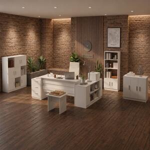 Arredo ufficio moderno completo bianco scrivania 180 Task-12