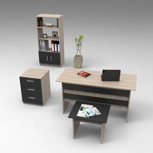 Arredo ufficio moderno completo rovere nero Task-3