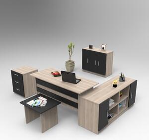 Arredo ufficio moderno completo rovere nero Task-8