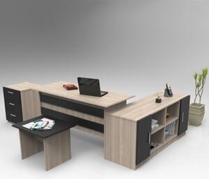 Arredo ufficio moderno completo rovere nero Task-5