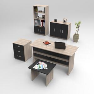Arredo ufficio moderno completo rovere nero Task-6