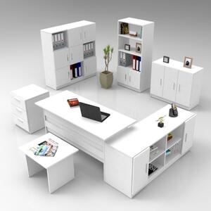 Arredo ufficio moderno completo bianco Task-11