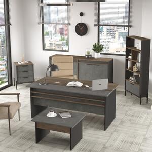 Arredo ufficio moderno completo rovere scuro antracite ossido Office-3
