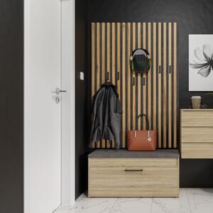 Cassapanca scarpiera 100x49 cm ingresso cuscino rovere Alabama-C