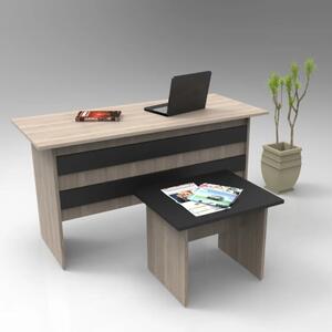 Arredo ufficio moderno scrivania tavolino rovere nero Task