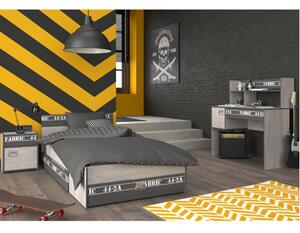 Cameretta completa bambini letto singolo scrivania grigio antracite Vibes-2