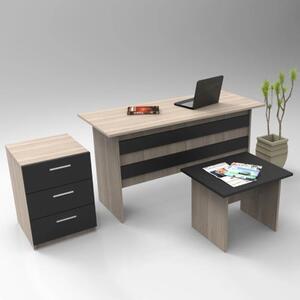 Arredo ufficio moderno completo rovere nero Task-1