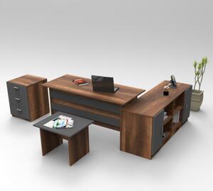 Arredo ufficio moderno completo rovere scuro antracite Task-5