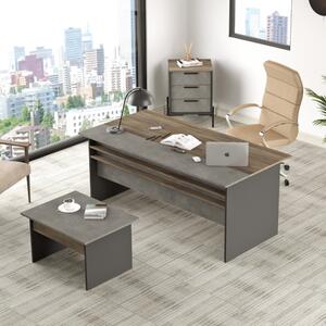 Arredo ufficio moderno completo rovere scuro antracite ossido Office-1