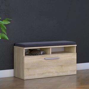 Cassapanca scarpiera 85x46 cm ingresso cuscino rovere Frankfort