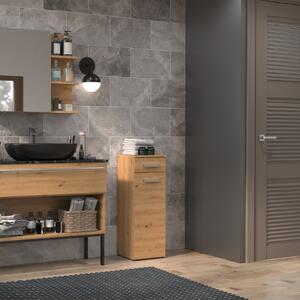 Colonna bagno a terra bassa 1 anta 1 cassetto 30xH85 rovere oldwook Onda