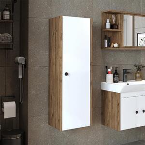 Colonna bagno moderna sospesa ripiani 35xH110 cm rovere bianco Cascade